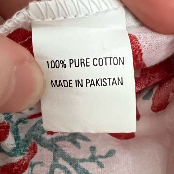 Barbara Gerwit White Red Blue Coral Pattern 3/4 Sleeve Tunic - Picture 6 of 6